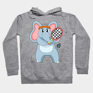 Elephant at Tennis with Tennis racket Hoodie